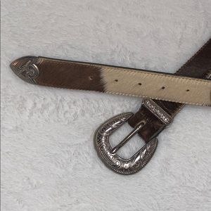 Cowhide Belt with Silver Buckle